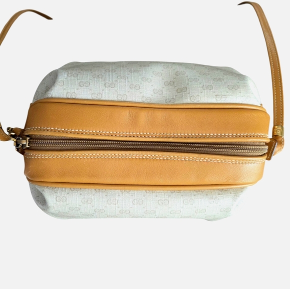 Vintage Gucci Micro GG Barrel Bag Cream Tan Crossbody 1980s Italy 007 115 5770 - Picture 6 of 16